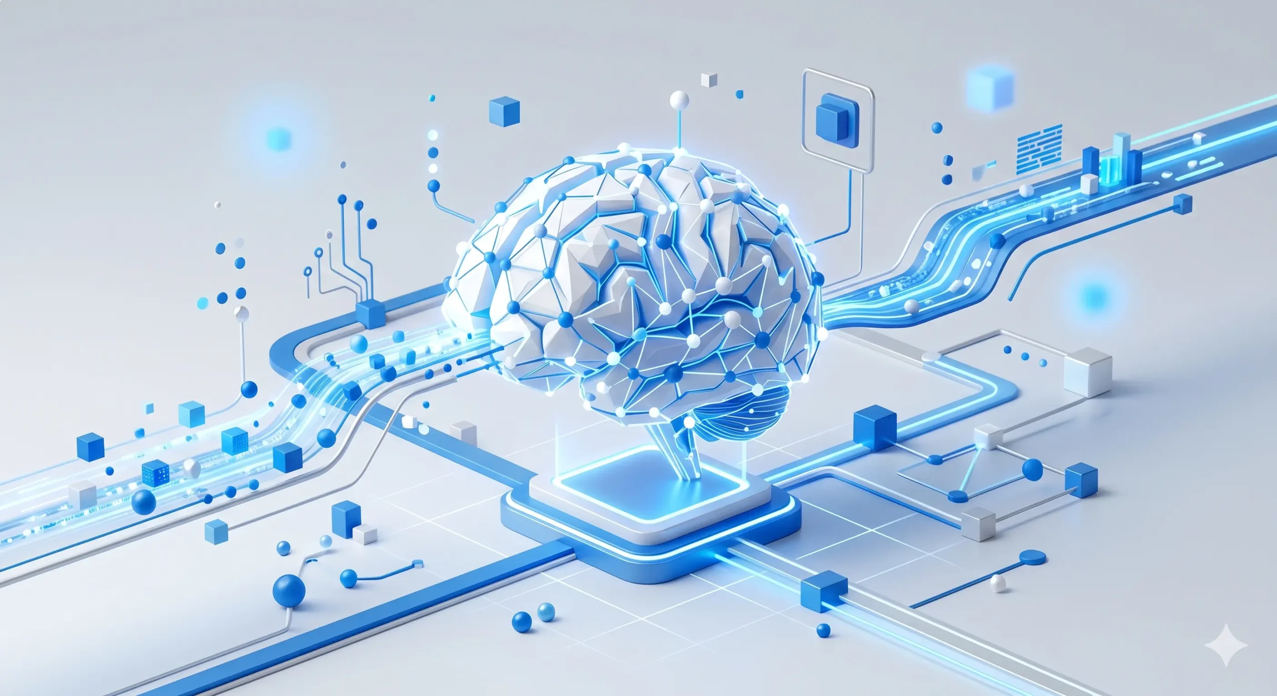Illustration af Machine Learning processer og algoritmer.