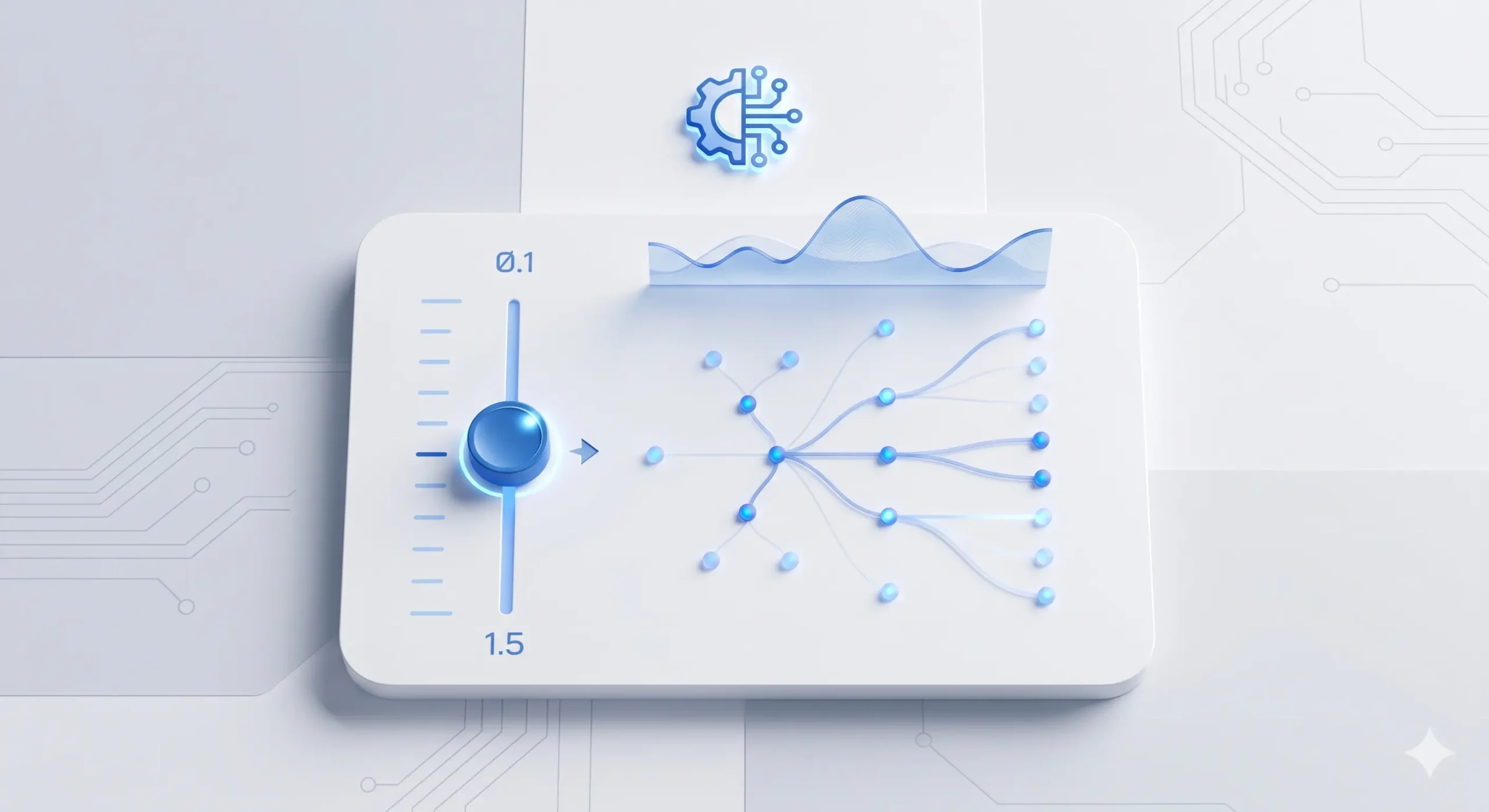 Illustration af Temperature indstillinger i en AI model for optimeret Prompt Engineering.